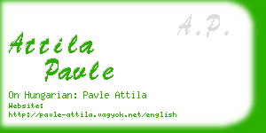 attila pavle business card